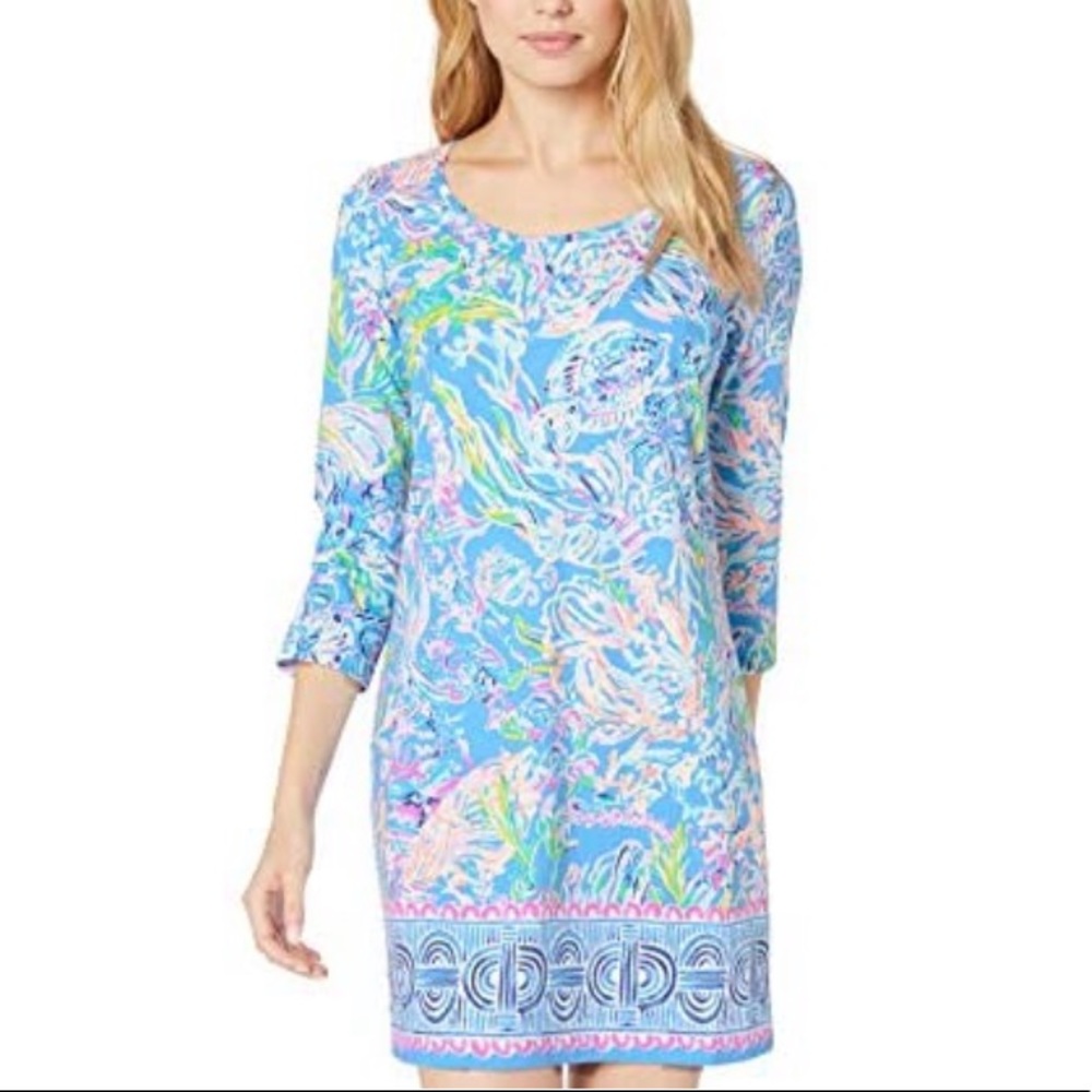 Lilly Pulitzer Blue and Pink Long Sleeve Dress